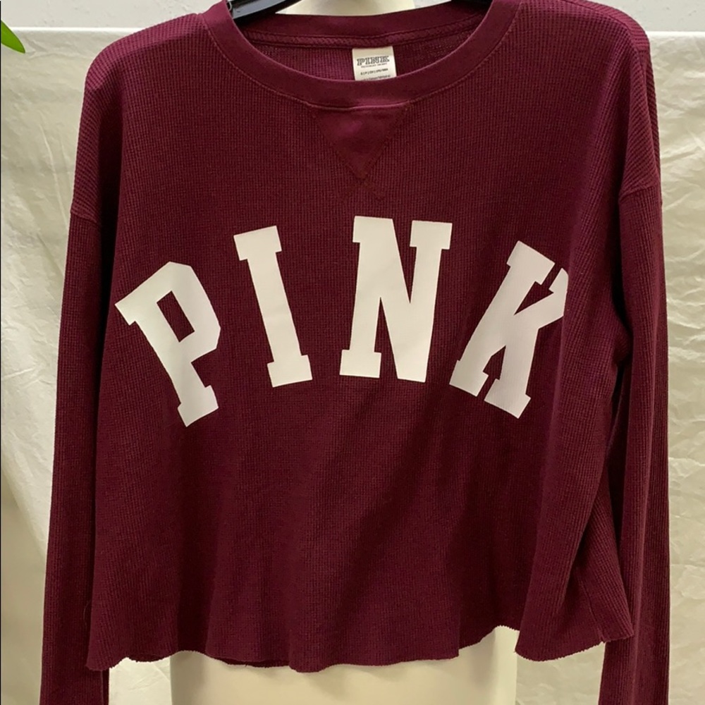 Pink Maroon Long Sleeve Top